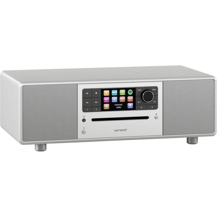 Sonoro Prestige CD-Radio mit Bluetooth, WLAN, Wecker, LCD-Display, silber – Bild 2