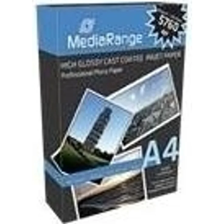 MediaRange MRINK105 Photopapier A4, 100 Blätter, 160 g-m², hochglanz – Bild 1