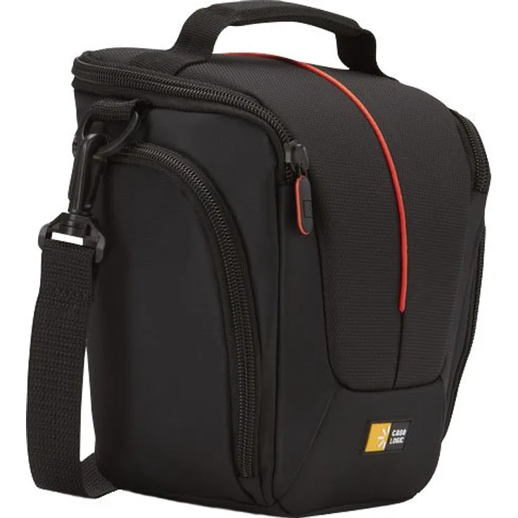 Case Logic DCB306K SLR- Kameratasche, Holster, inkl. Tragegriff-Schultergurt-Gürtelschlaufe, schwarz-rot