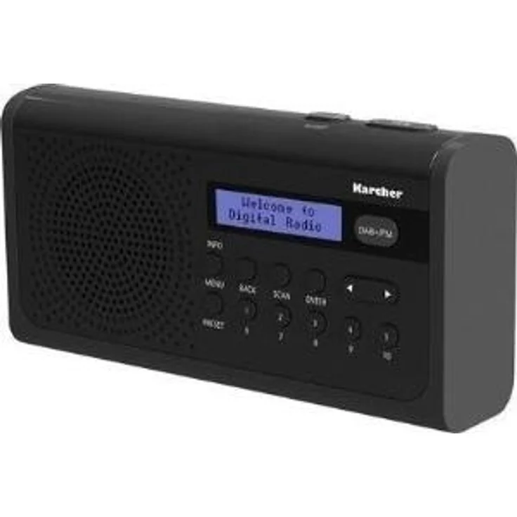 Karcher DAB 2405 tragbares Digitalradio (DAB+ - UKW Radio, Wecker, LCD-Display, Netz-Batteriebetrieb) schwarz – Bild 1