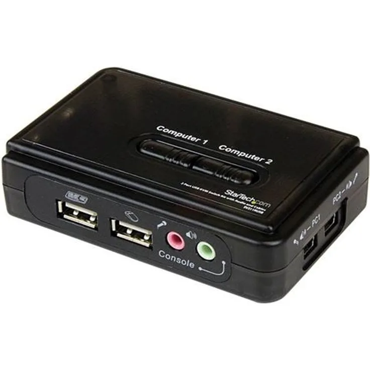 StarTech 2 Port USB KVM Switch Kit mit Audio und Kabeln (SV211KUSB)
