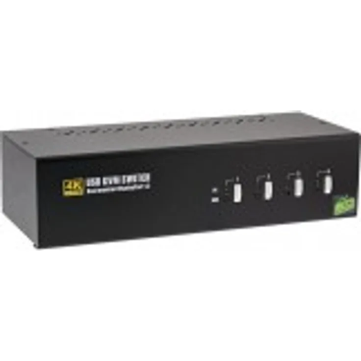 InLine 63644I KVM Desktop Switch, 4-fach, Dual-Monitor DisplayPort 1.2, 4K, USB 2.0, Audio