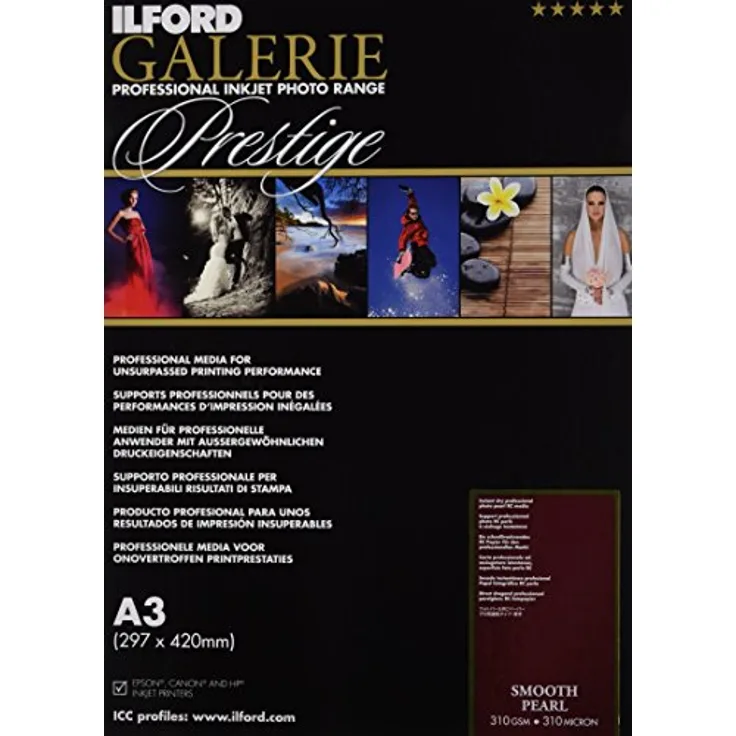 ILFORD GALERIE Smooth Pearl 310 GSM GPSPP A3 25 Blatt Blattware Formatware InkJet Tintenstrahl Fotopapier Photopapier