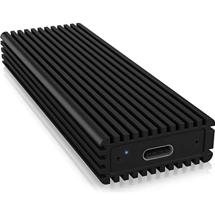 ICY BOX M.2 NVMe SSD Gehäuse, USB-C 3.1 Anschluss (Gen2, 10 Gbit-s), PCIe M-Key, Aluminium, schwarz