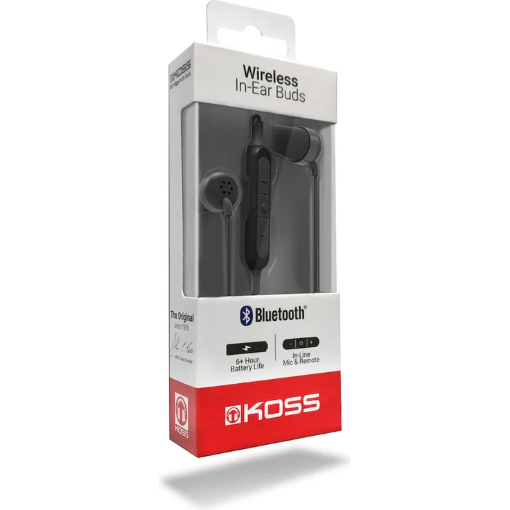 Koss The Plug Wireless BT In-Ear-Kopfhörer mit Bluetooth, Mikrofon, Fernbedienung, schwarz – Bild 4