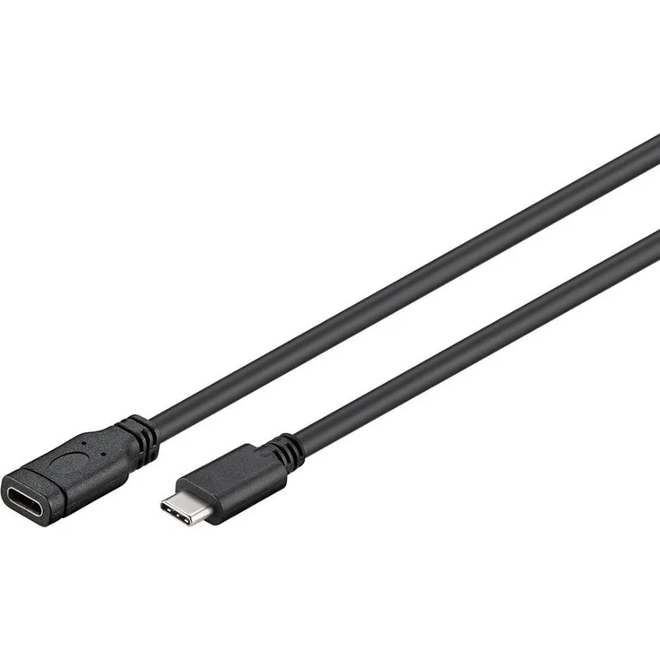 Goobay USB 3.0 SuperSpeed Kabel 1 m, Schwarz, 1 m - USB-C-Stecker > USB-C-Buchse (45393) – Bild 1