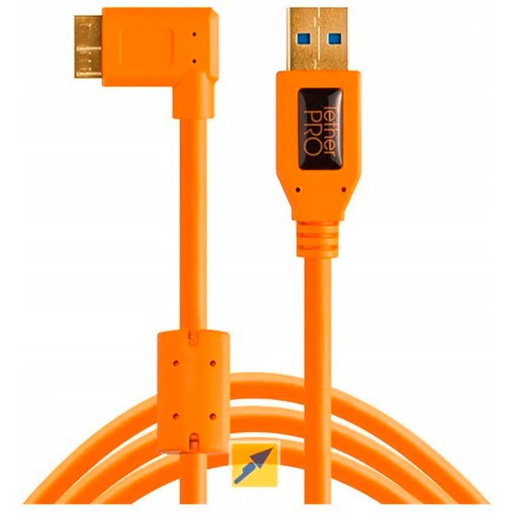 Tether Tools Tpro USB 3.0 Micro-B Rechtwinklig Org, 4,6 m