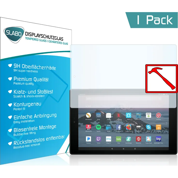 Slabo PREMIUM Panzerglasfolie für Amazon Fire HD 10 (2017) KLAR
