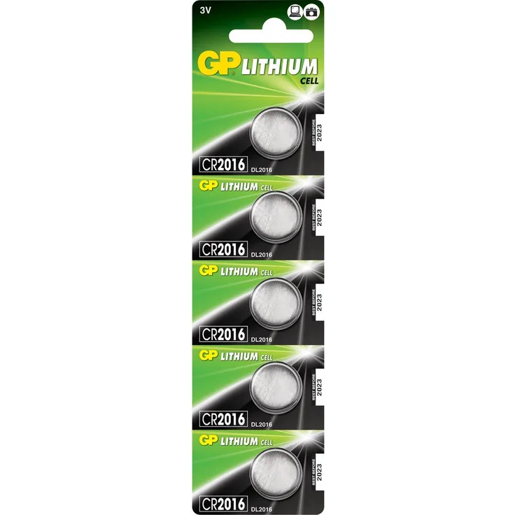 GP Battery Lithium Knopfzelle CR2016 5er Blister