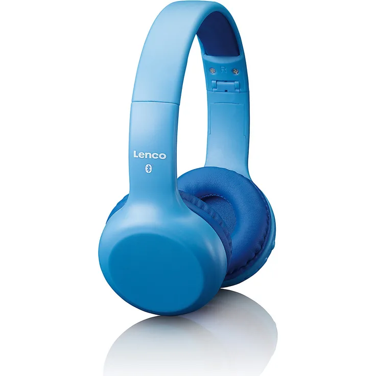 Lenco HPB-110BU - faltbarer Bluetooth Kopfhörer mit Lautstärkebegrenzung für Kinder, inkl. Sticker, blau