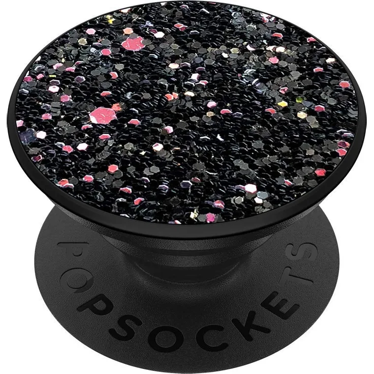 PopSockets PopGrip - Ausziehbarer Sockel und Griff für Smartphones und Tablets mit einem Austauschbarem Top - Sparkle Black
