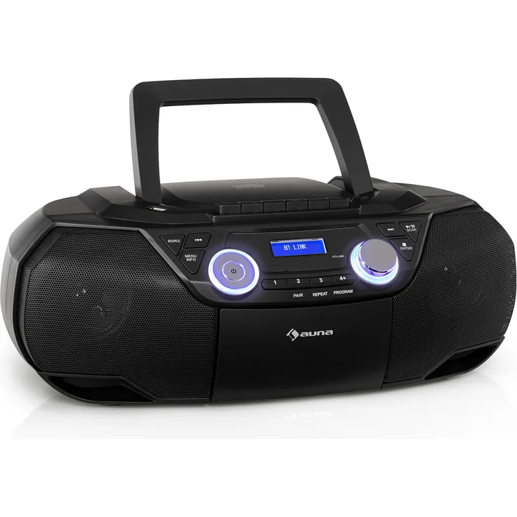 Roadie 2K Boombox CD-Player Kassettenradio DAB-DAB+ UKW Bluetooth schwarz