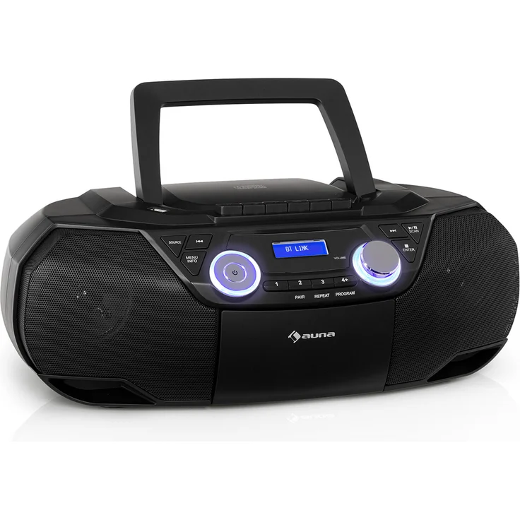 Roadie 2K Boombox CD-Player Kassettenradio DAB-DAB+ UKW Bluetooth schwarz – Bild 1
