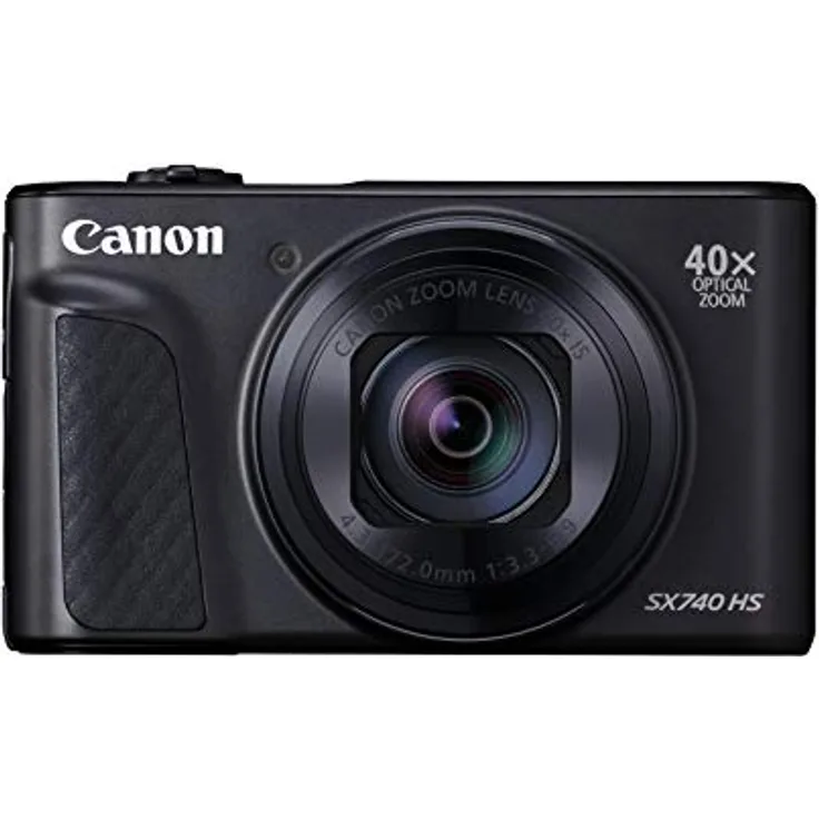 Canon PowerShot SX740 HS Digitalkamera (20,3 MP, 40-fach optischer Zoom, 7,5cm (3 Zoll) Display, DIGIC 8, 4K Ultra HD, HDMI, WLAN, Bluetooth, Blendenautomatik, Zeitautomatik) schwarz