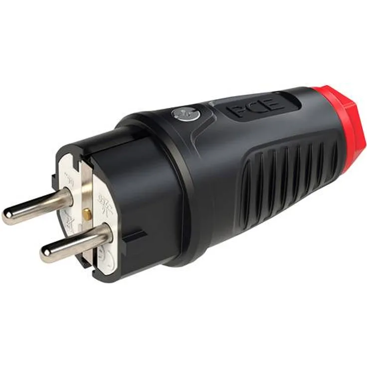 P 0511-SR Schutzkontaktstecker TAURUS2 Gummi 2-polig IP54, schwarz