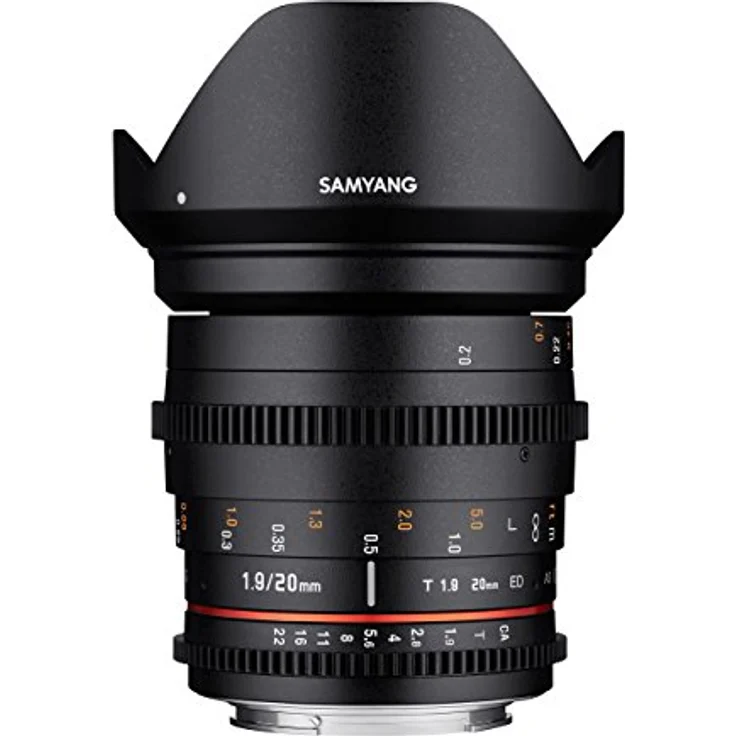 Samyang 20-1,9 Objektiv Video DSLR Nikon F manueller Fokus Videoobjektiv 0,8 Zahnkranz Gear, Weitwinkelobjektiv schwarz – Bild 1
