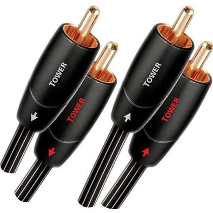 AudioQuest Tower Audiokabel, 2 x RCA auf 2 x RCA, Schwarz, Kupfer, 1 m