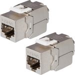 SET 2x RJ45 Keystone, werkzeuglos, zertifiziert, CAT 6a