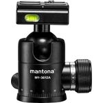 Mantona Onyx 12 Kugelkopf (M1-3612A) Arca-Swiss kompatible Schnellwechselplatte 50 mm, professionelle Verarbeitung für DSLR, spiegellose Kamera, Systemkamera, Digitalkamera, Camcorder schwarz