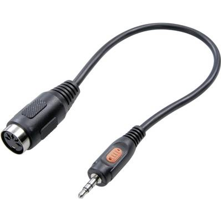 SpeaKa Professional DIN-Anschluss / Klinke Audio Adapter [1x Klinkenstecker 3.5 mm - 1x Diodenbuchse 5pol (DIN)] Schwarz (SP-7869840)
