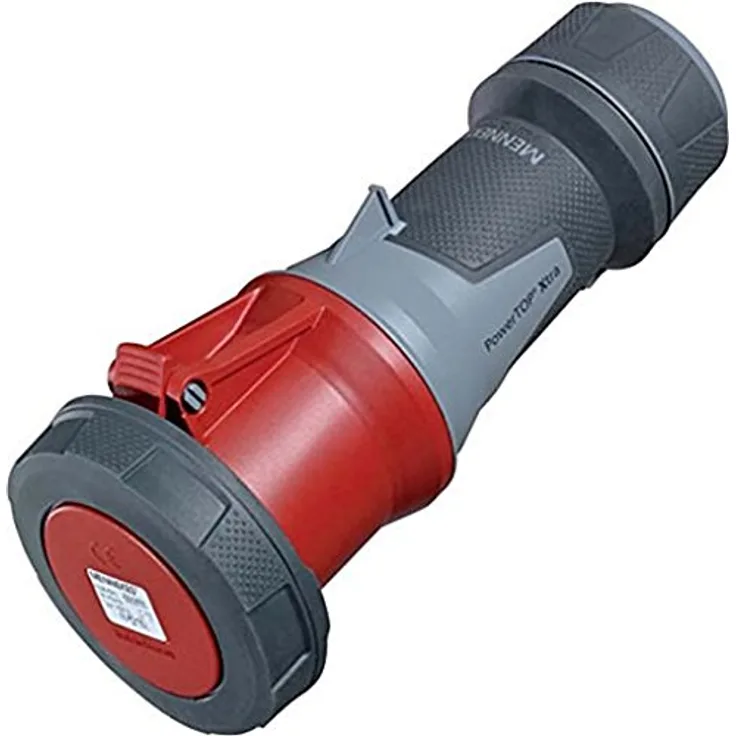 Mennekes 101300057 prolongadores Power Top Xtra, Steckdosen E, 400 V, 50 – 60 Hz, 63 A, 4-polig, IP 67 Grad Schutz, Rot