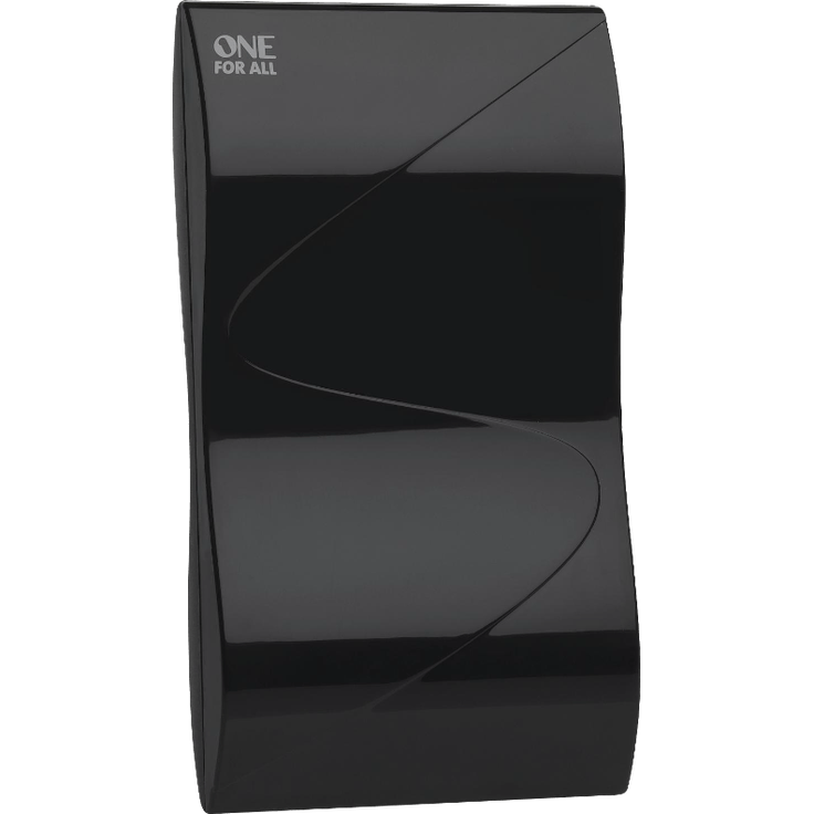 One For All DVB-T-DVB-T2 Indoor-Zimmerantenne - HD-HDTV Fernseher TV Antenne mit Verstärker - 0-15 km Reichweite ? 1.5 meter Koaxialkabel - UHF-VHF - Schwarz - SV9323