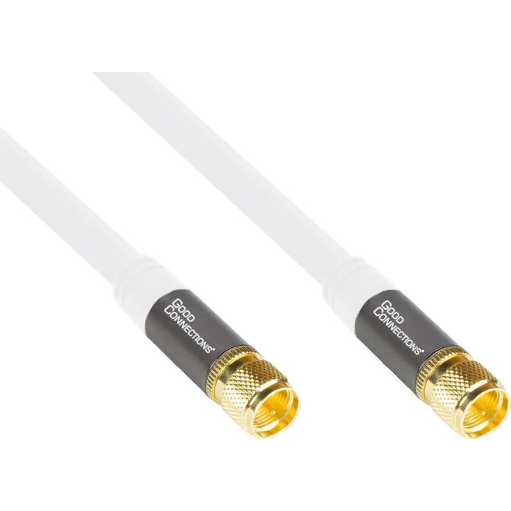 SmartFLEX SAT TV Antennenkabel - 5 m - F-Stecker beidseitig - 4-fach geschirmt - 120dB - 75 Ohm - vergoldete Anschlüsse - WEISS