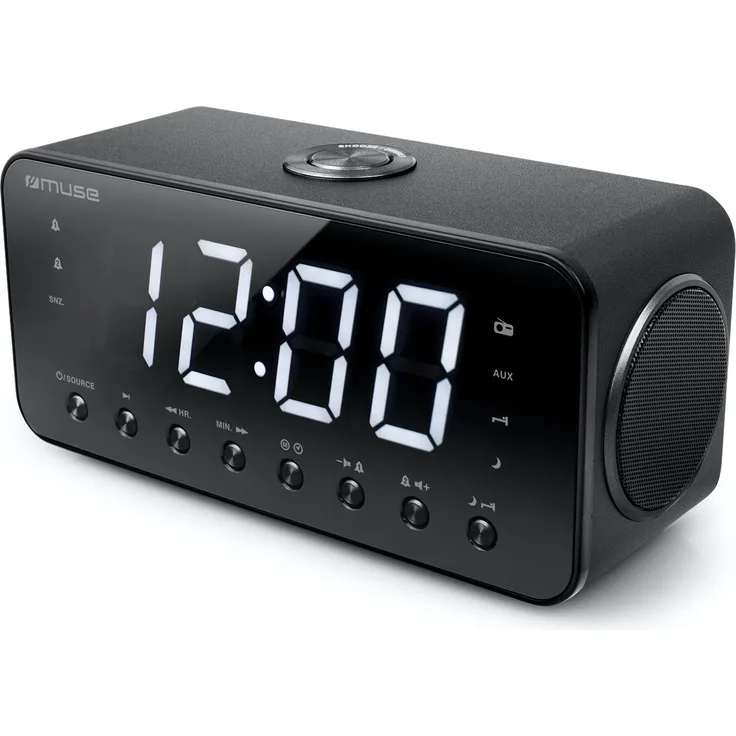 Muse M-192 CR Uhrenradio mit Jumbo Display Dual Alarm (Schlummer-Einschlaf-NAP-Funktion) schwarz