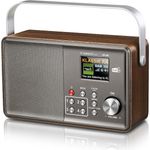 DR 860 Senioren Digitalradio, DAB+, UKW, TFT-Farbdisplay, Retrostil, Holz, braun, silber
