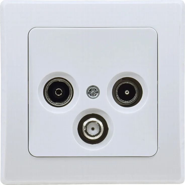 DELPHI Schalter-Serie reinweiß Antennendose TV Radio SAT