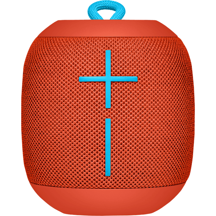 Ultimate Ears Wonderboom Tragbarer Bluetooth-Lautsprecher, Überraschend Starker Sound, Wasserdicht, Verbinde 2 Lautsprecher für Lautstarken Hi-Fi Sound, 10-Stunden Akkulaufzeit - Fireball Red-rot