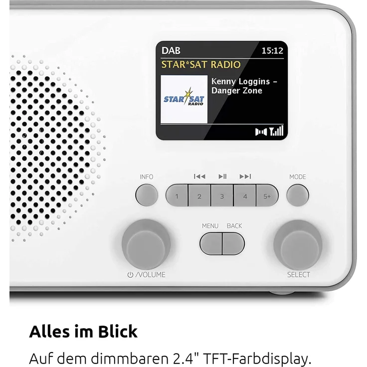 TechniSat Techniradio 6 IR Tragbares Radio mit Bluetooth, WLAN, Wecker, TFT-Display, Wecker, weiß – Bild 7