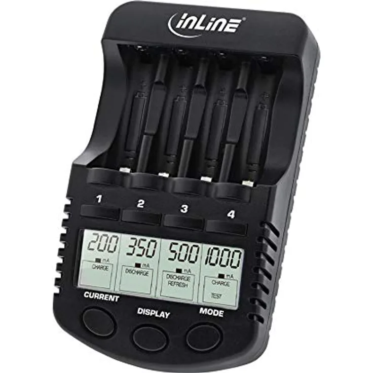 InLine® Premium Schnell-Ladegerät, NiCd+NiMH AA und AAA, bis 1000mA (01287)