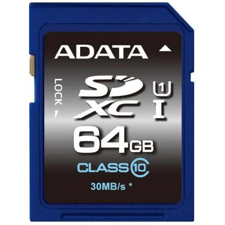 ADATA ASDX64GUICL10-R Class 1-10 SDXC Premier 64GB Flash-Speicherkarte (UHS-I) – Bild 1