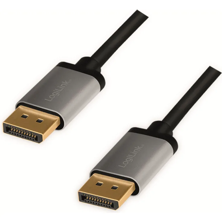 DisplayPort-Kabel LOGILINK CDA0100, Stecker-Stecker, Alu, 4k, 1m