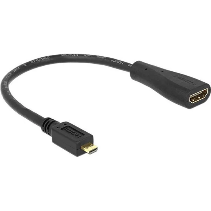 DELOCK Adapterkabel micro HDMI-D St > HDMI-A Bu mit 23 cm Kabel