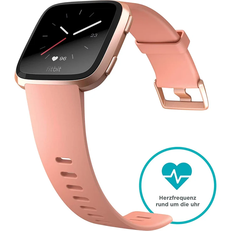 Fitbit Versa Smartwatch Damen, S/L, Aluminiumgehäuse, Roségold/Pfirsich – Bild 11