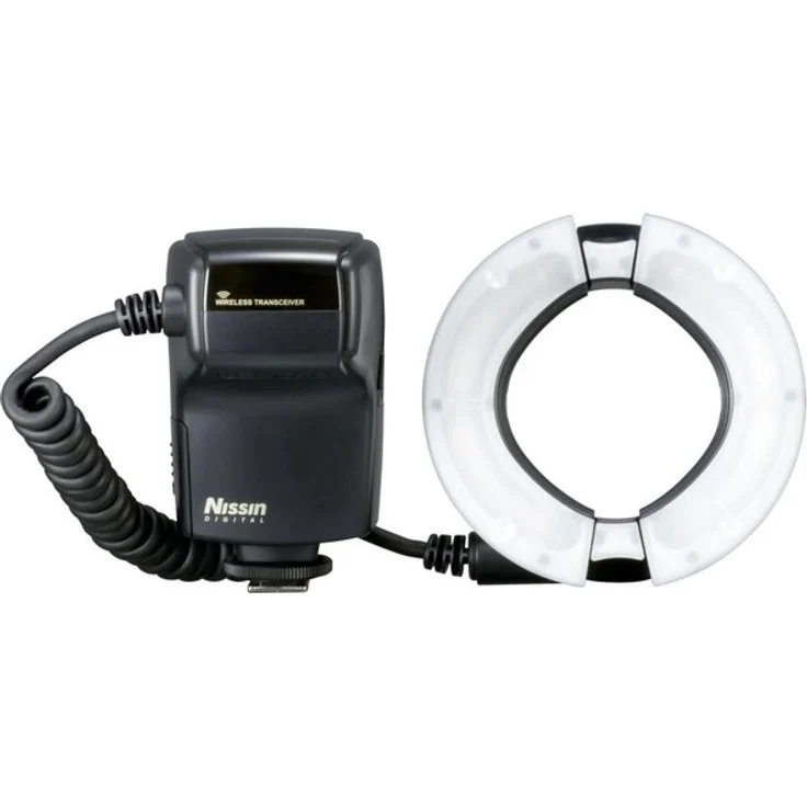 Nissin N059 MF18 Ringblitz für Nikon i-TTL über 4 LED Batt Magazin inkl. Adapterringe 52-58-62-67-72-77