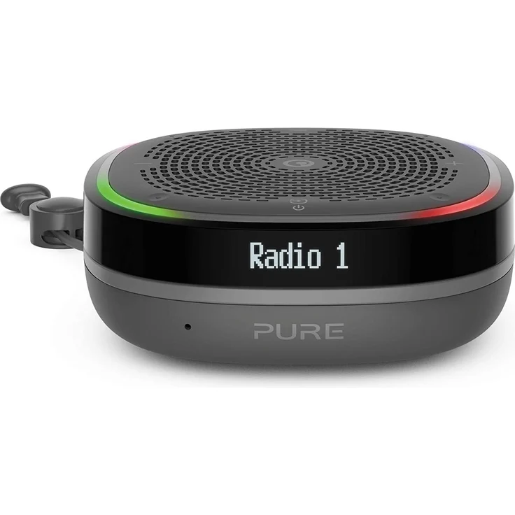 Pure StreamR Splash Outdoor Bluetooth-Lautsprecher mit Mikrofon, Digitalradio, Radio, DSP, Display, Lichteffekt, wasserdicht, anthrazit – Bild 1