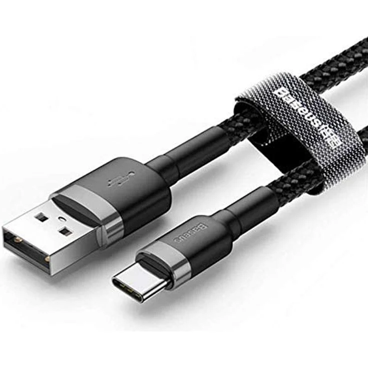 Baseus Cafule Cable - USB to USB-C Connect und Charge Cable 2 A, 2 M (Grey-Black)