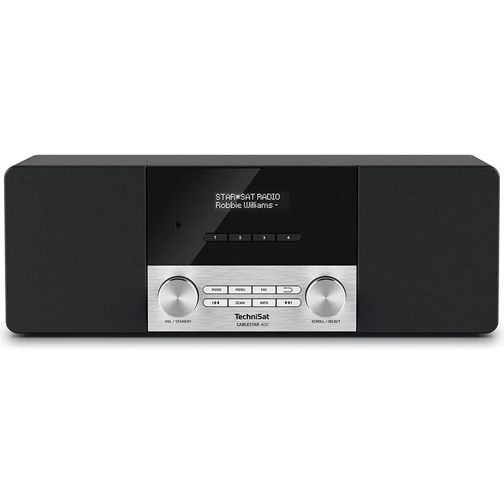TechniSat Cablestar 400 Digitalradio mit Wecker, OLED-Display, schwarz, silber – Bild 1