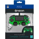 Nacon Wired Illuminated Compact Controller Transparent, Grün (NA360868) (PS4)