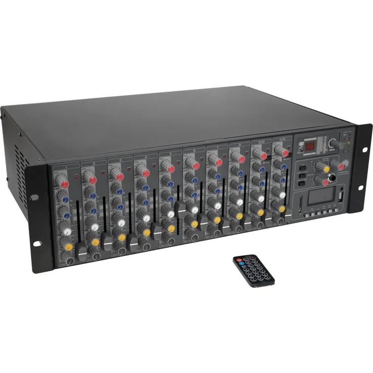 OMNITRONIC RM-1422FXA USB Rack-Power-Mixer