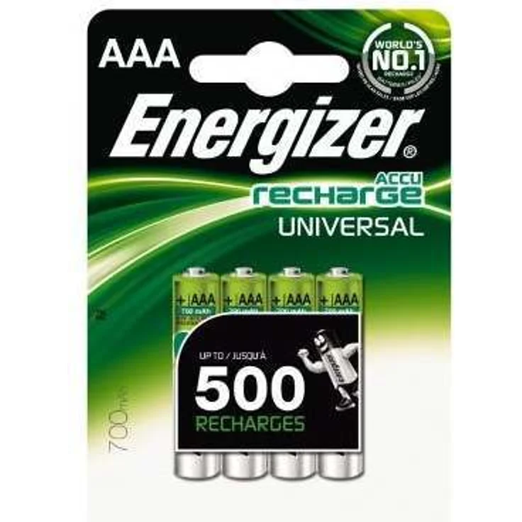 Energizer Wiederaufladbare Batterien AAA, Recharge Universal, 4 Stück – Bild 1