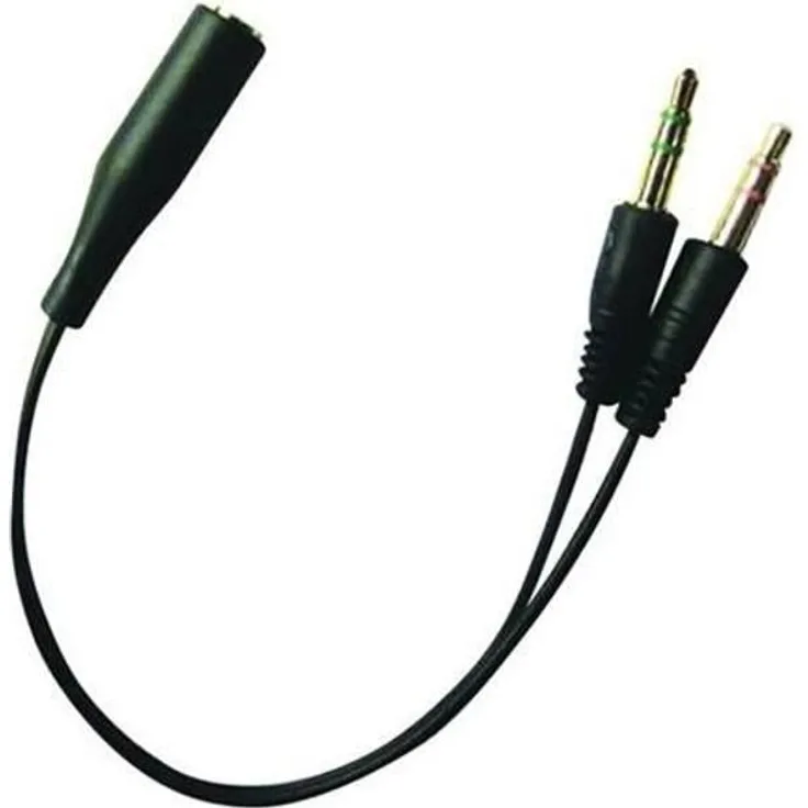 Sandberg Klinke Audiokabel für Headset, Audiogerät, Smartphone, PC - 1 x Klinke Buchse Stereo Audio - 2 x Klinke Stecker Stereo Audio - Schwarz