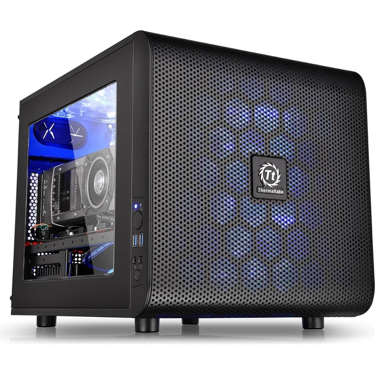 Thermaltake Core V21 Micro ATX Tower black Frontanschl. 2xUSB3.0 1xHD Audio Seitenfenster 5 Erweiterungsplaetze Gehaeuse stapelbar – Bild 1