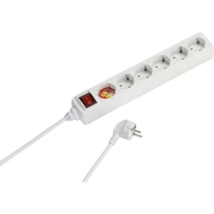 Vivanco ES6 W15 6-fach Steckdosenleiste mit Schalter (1,40m Zuleitung) weiß