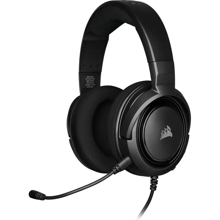 Corsair HS35 Stereo Gaming Headset (50mm Neodym Lautsprecher, Abnehmbares Unidirektionales Mikrofon, Federleichtes Design, für PC, Xbox One, PS4, Nintendo Switch und Mobilgeräte) carbon