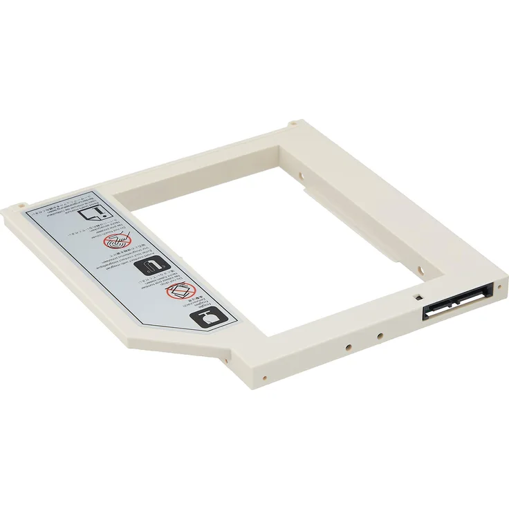 SilverStone SST-TS08 - Einbaurahmen-Adapter für 9,5 mm 2,5'' Slimline-SATASSDs oder -HDDs, für den Einschub in den Slim-ODD-Notebook-Schacht, weiss