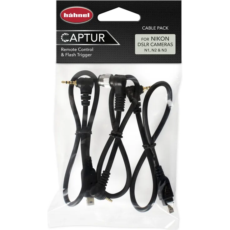 Hähnel Captur 2er Kabel Set für Fernbedienung für Nikon, Timer und Pro Modul-Ersatzkabel (N1 + N3)